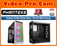 Phanteks Eclipse P400A White Steel / Tempered Glass ATX Midi Casing  PH-EC400ATG_DBK01